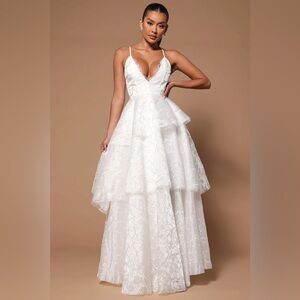 Fashion Nova Amore Maxi Dress - White